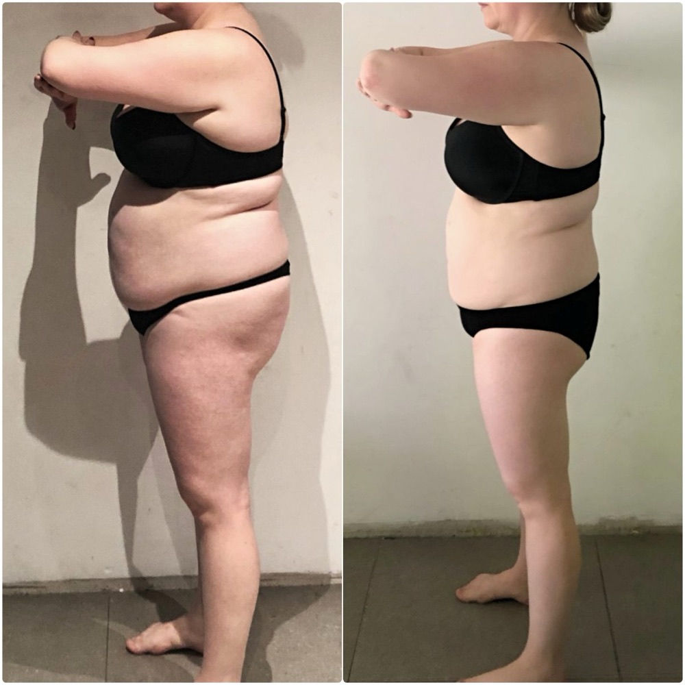 Before and after of a Fit By Charro client, side view